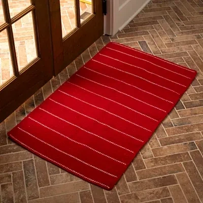 Kirkland's Striped Scatter Rug In Red