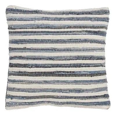 Kirkland's Striped Textured Denim Pillow In Multi