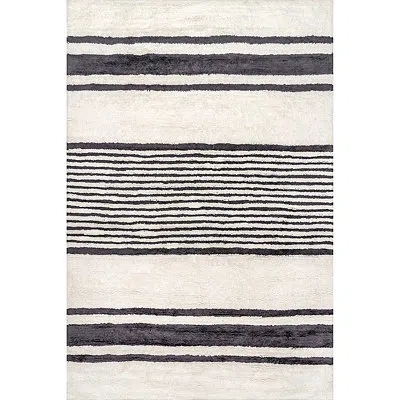 Kirkland's Striped Wool Machine Washable Area Rug In Multi
