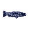 Kirkland's Striper Fish Shaped Hooked Pillow In Blue