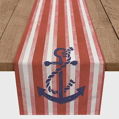 Kirkland's Stripes And Anchor Table Runner In Multi