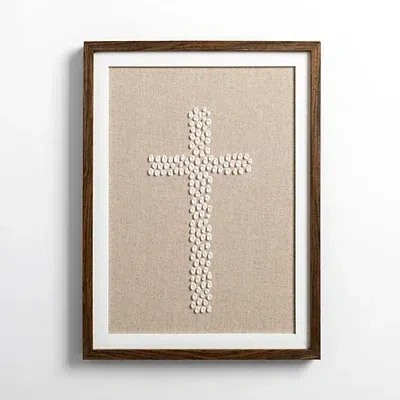 Kirkland's Stucco Cross Wood Framed Wall Plaque In Multi