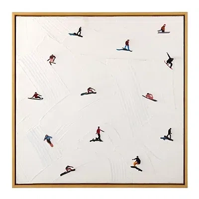 Kirkland's Stucco Snow Days Framed Canvas Art In Multi