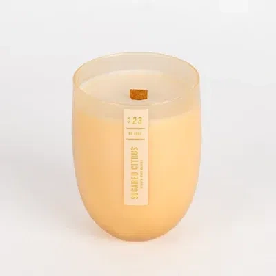 Kirkland's Sugared Citrus Wood Wick Jar Candle In Orange