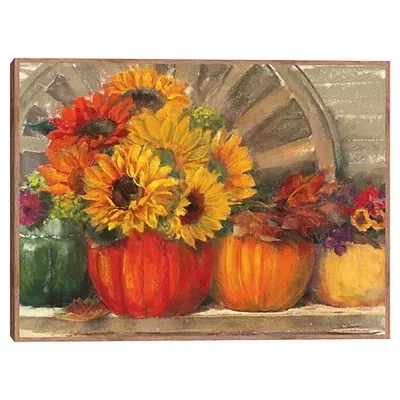 Kirkland's Sunflower Still Life Framed Canvas Art Print In Multi