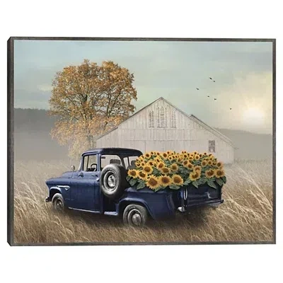 Kirkland's Sunflower Truck Framed Canvas Art Print In Multi