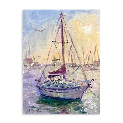 Kirkland's Sunset Boat Canvas Art Print In Multi