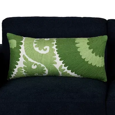 Kirkland's Suzani Embroidered Lumbar Pillow In Green
