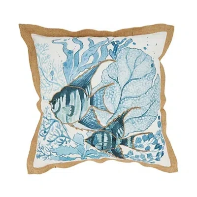 Kirkland's Swimming Fish Outdoor Pillow In Blue
