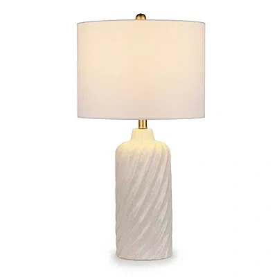 Kirkland's Swirl Ceramic Table Lamp In White
