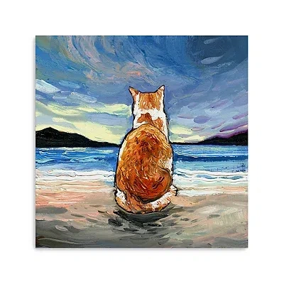 Kirkland's Tabby Cat Beach Days Canvas Art Print In Multi