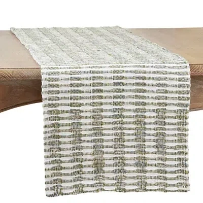 Kirkland's Tea Woven Stripe Table Runner In Green