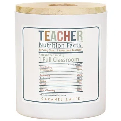 Kirkland's Teacher Nutrition Facts Caramel Latte Jar Candle In White