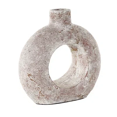 Kirkland's Terracotta Circular Vase In White