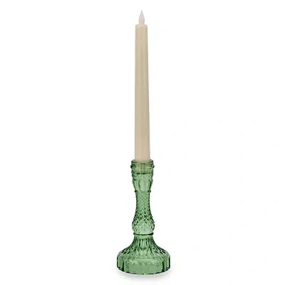 Kirkland's Textured Glass Taper Candle Holder In Green
