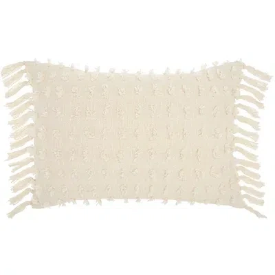 Kirkland's Textured Poms Lumbar Pillow In White