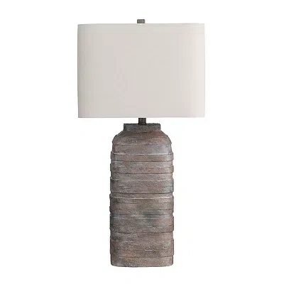 Kirkland's Textured Rectangle Shade Table Lamp In White