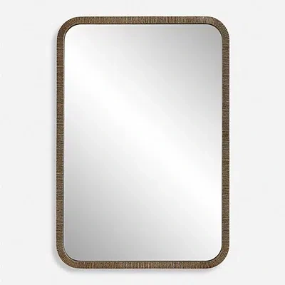 Kirkland's Textured Rectangular Frame Wall Mirror In Brown