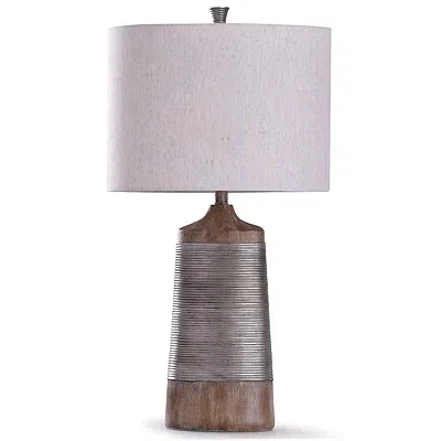 Kirkland's Textured Silver Table Lamp In Brown