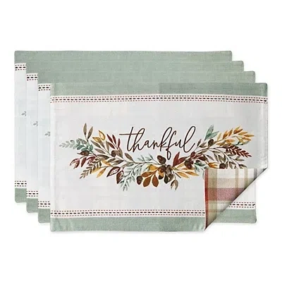 Kirkland's Thankful Reversible Placemats In Green