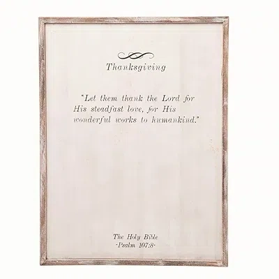 Kirkland's Thanksgiving Blessing Framed Wall Plaque In Neutral