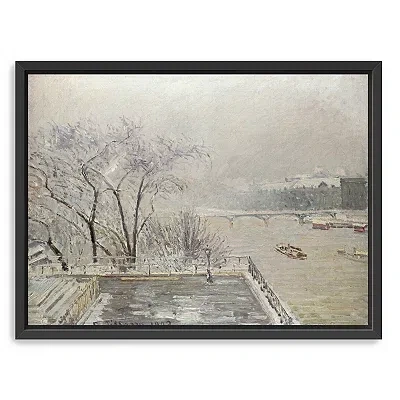 Kirkland's The Louvre Under Snow Framed Canvas Art Print In Multi