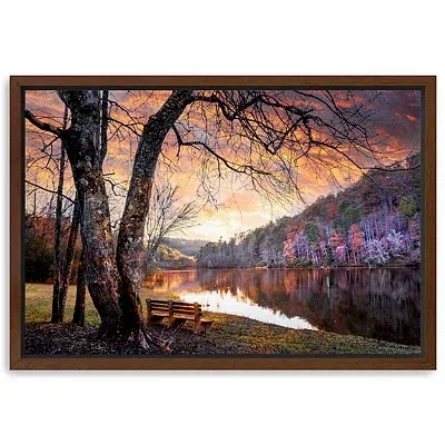 Kirkland's The Quiet Of Sunset Walnut Framed Canvas Art Print In Multi