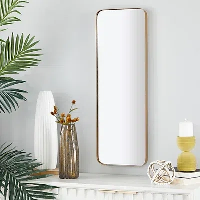 Kirkland's Thin Iron Frame Curved Corner Mirror In Gold