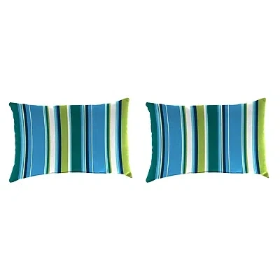 Kirkland's Tidal Tango Outdoor Lumbar Pillows In Blue
