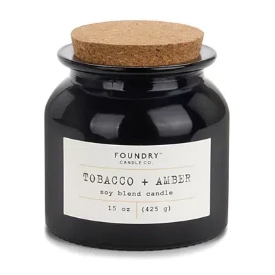 Kirkland's Tobacco & Amber Typewriter 1-wick Jar Candle In Black