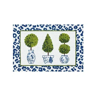 Kirkland's Topiary Leopard Hooked Accent Rug In Multi