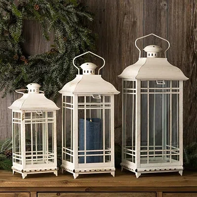 Kirkland's Traditional Ivory Metal Lanterns In White