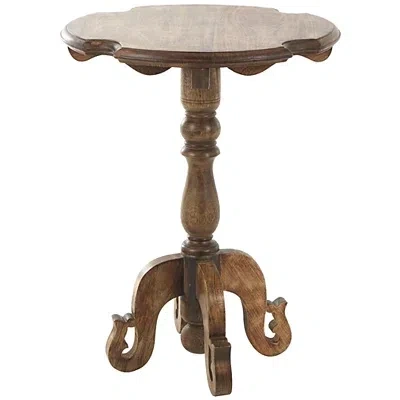 Kirkland's Traditional Scrolled Legs Brown Accent Table