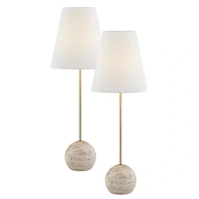 Kirkland's Travertine Goodwin Buffet Lamps In Multi