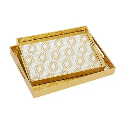 Kirkland's Tray Set In Gold