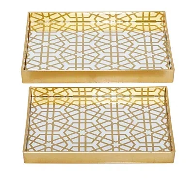 Kirkland's Tray Set In Gold
