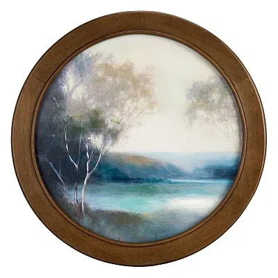 Kirkland's Trees On The Creek Round Framed Art Print In Multi