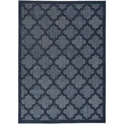 Kirkland's Trellis Indoor/outdoor Area Rug In Blue