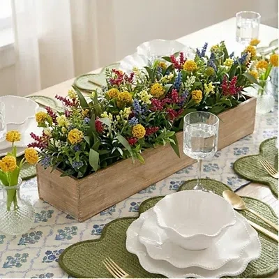 Kirkland's Tricolor Wildflower 3-hurricane Centerpiece In Multi