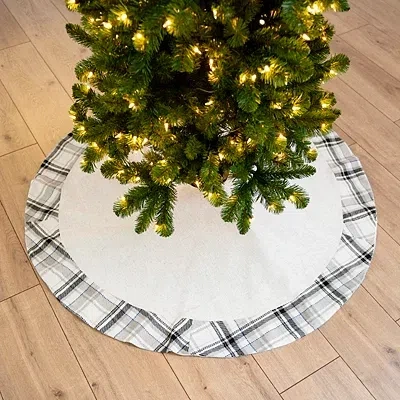 Kirkland's Trim Linen Tree Skirt In White