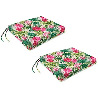 Kirkland's Tropical Hibiscus Outdoor Seat Cushions In Multi