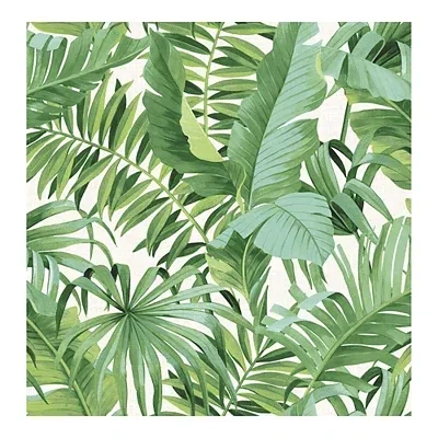 Kirkland's Tropical Leaves Peel & Stick Wallpaper In Green