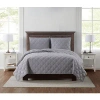 Kirkland's Truly Soft Gray 3d Puff 3 Piece Full/queen Quilt Set In Gray