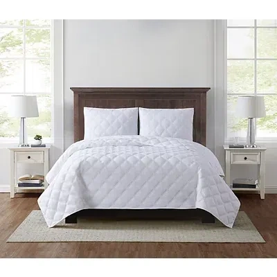 Kirkland's Truly Soft White 3d Puff 3 Piece Full/queen Quilt Set