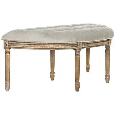 Kirkland's Tufted Velvet Abi Semicircle Bench In Gray