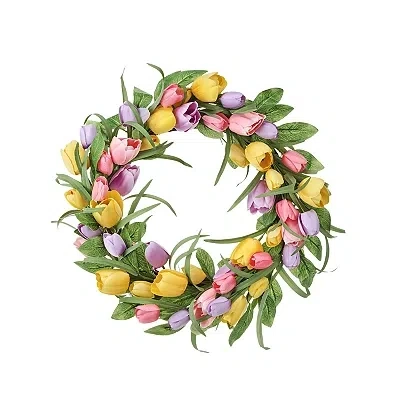 Kirkland's Tulip Garden Floral Wreath In Multi