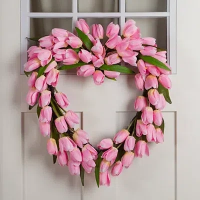 Kirkland's Tulip Heart Shaped Wreath In Pink