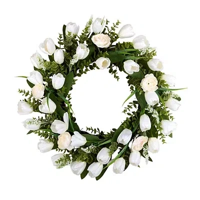 Kirkland's Tulips And Ranunculus Mix Wreath In Green