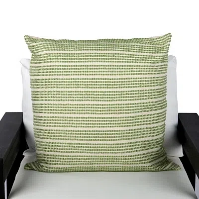 Kirkland's Tweed Stripe Outdoor Pillow In Green