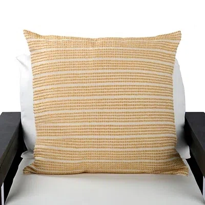 Kirkland's Tweed Stripe Outdoor Pillow In Yellow